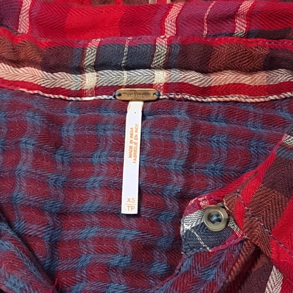 Free People One of the Guys Mixed Plaid Shirt - Picture 6 of 7